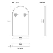 Indulge | Arched Matte Black 500 x 900 Framed Mirror - Acqua Bathrooms