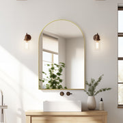 Arched Brushed Gold 600 x 900 Framed Mirror - Acqua Bathrooms