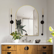 Arched Brushed Gold 750 x 1000 Framed Mirror - Acqua Bathrooms