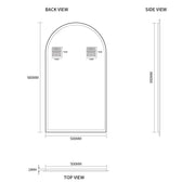 Indulge | Arched 500 x 900 Polished Edge Mirror - Acqua Bathrooms
