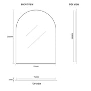 Indulge | Arched 750 x 1000 Polished Edge Mirror - Acqua Bathrooms