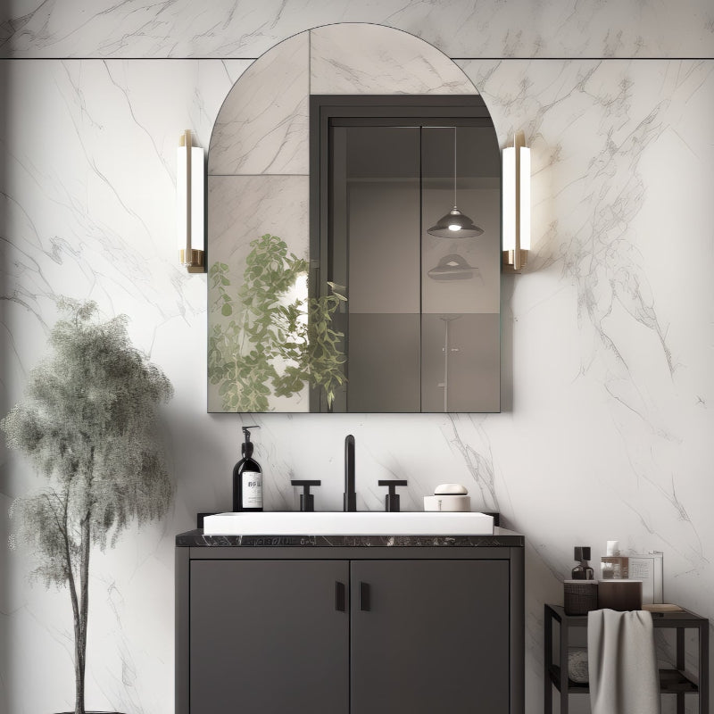 Arched 750 x 1000 Polished Edge Mirror - Acqua Bathrooms