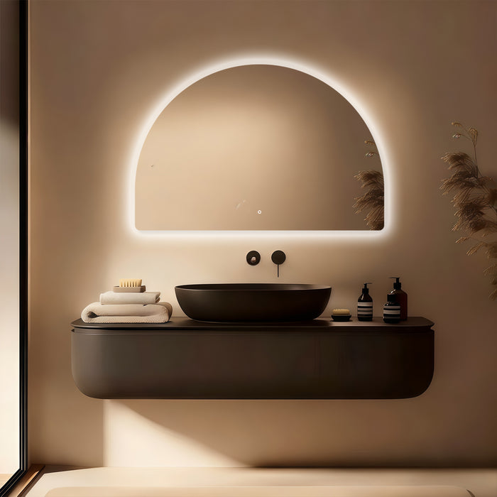 Arched 1200 x 800 LED Mirror - Three Light Temperatures