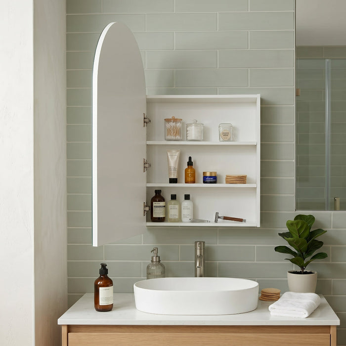 Arched 600 x 900 Matte White Shaving Cabinet