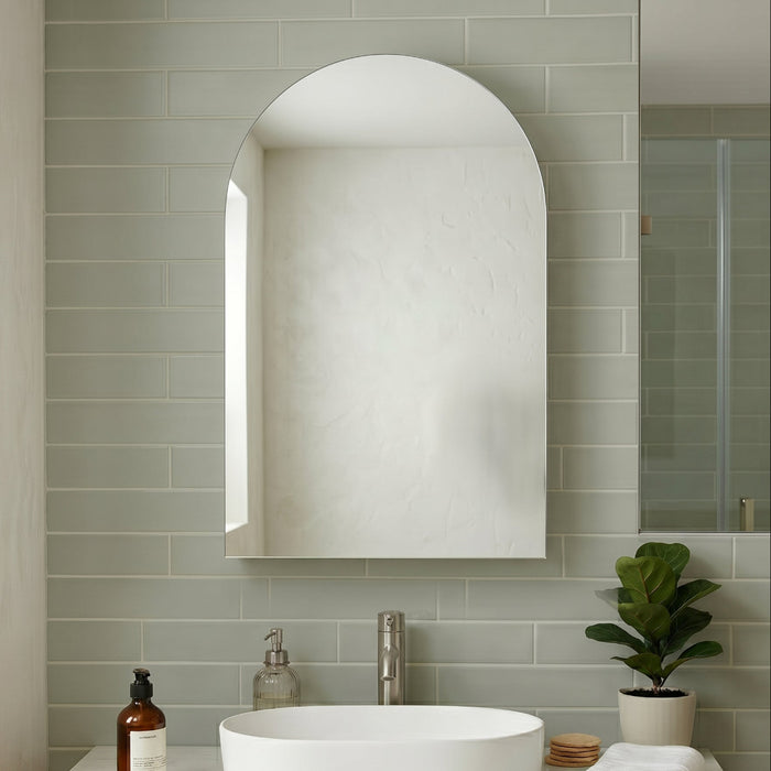 Arched 600 x 900 Matte White Shaving Cabinet