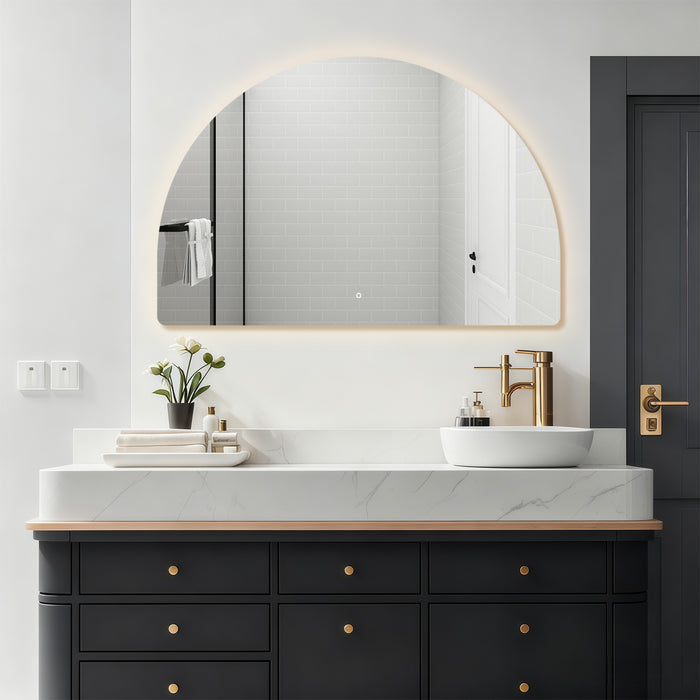 Arched 1500 x 1000 LED Mirror - Three Light Temperatures