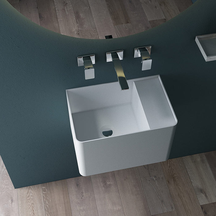 Arco 450mm Solid Surface Stone Wall Hung Basin