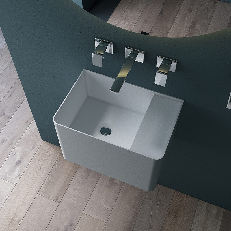 Arco 450mm Solid Surface Stone Wall Hung Basin