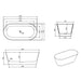 Aria 1600mm Oval Freestanding Bath Tub - Acqua Bathrooms