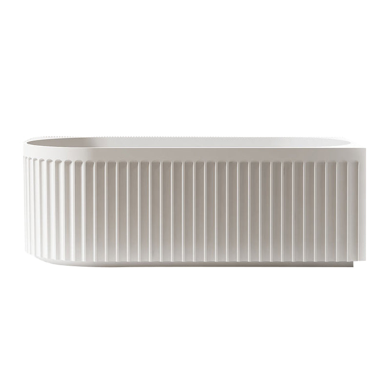 Artemis Fluted 1700mm Matte White Corner Fit Designer Round Freestanding Bath - Acqua Bathrooms