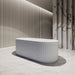 Artemis Fluted Matte White Designer Round Freestanding Bath - Acqua Bathrooms