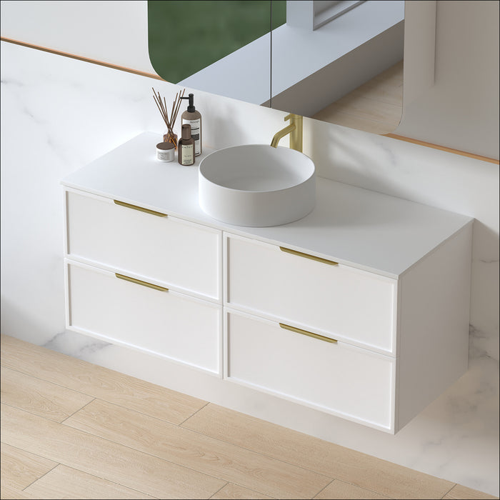 Ashford 1200mm Matte White Shaker Wall Hung Vanity