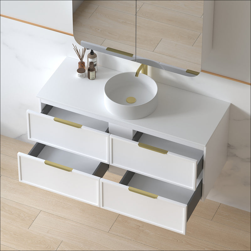 Ashford 1200mm Matte White Shaker Wall Hung Vanity