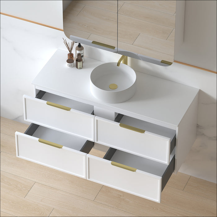 Ashford 1200mm Matte White Shaker Wall Hung Vanity
