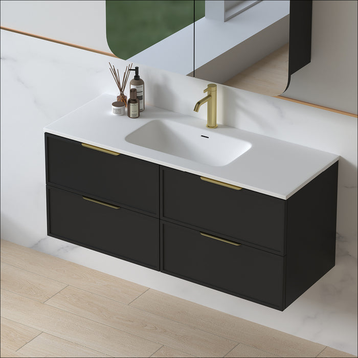 Ashford 1200mm Matte Black Shaker Wall Hung Vanity