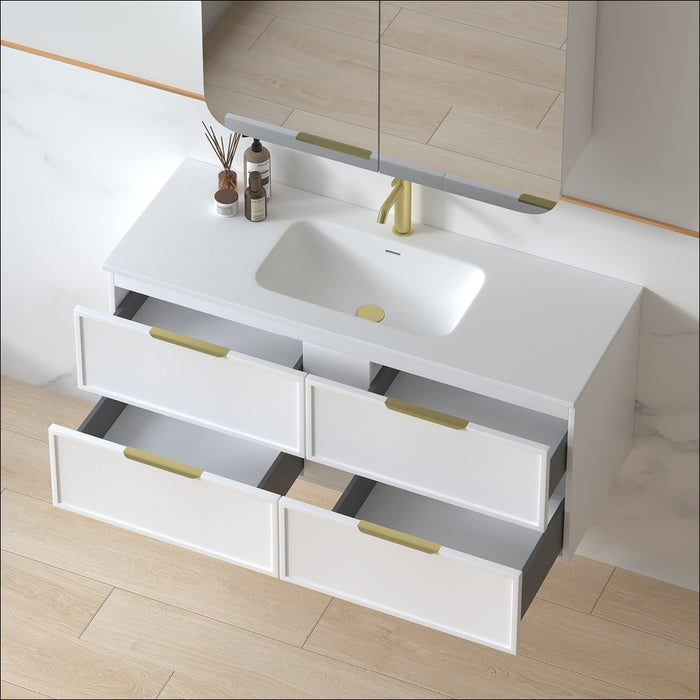 Ashford 1200mm Matte White Shaker Wall Hung Vanity