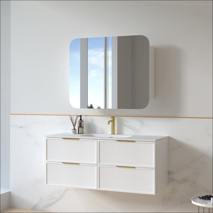Ashford 1200mm Matte White Shaker Wall Hung Vanity