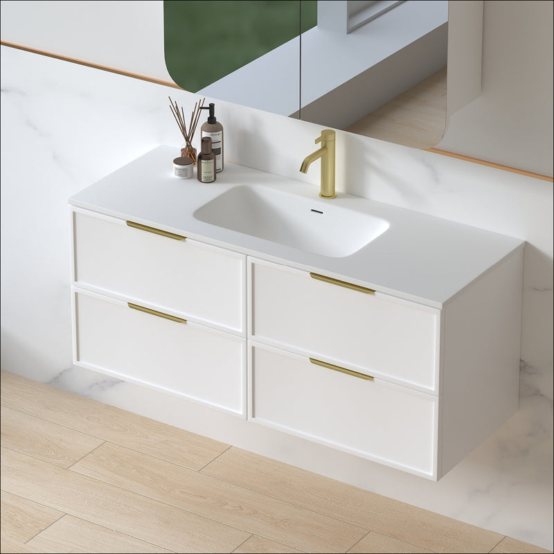 Ashford 1200mm Matte White Shaker Wall Hung Vanity