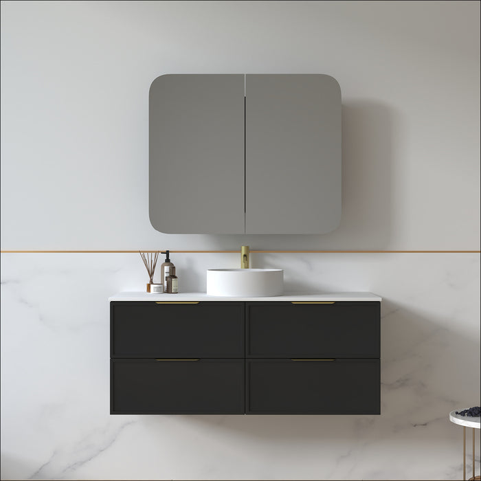 Ashford 1200mm Matte Black Shaker Wall Hung Vanity