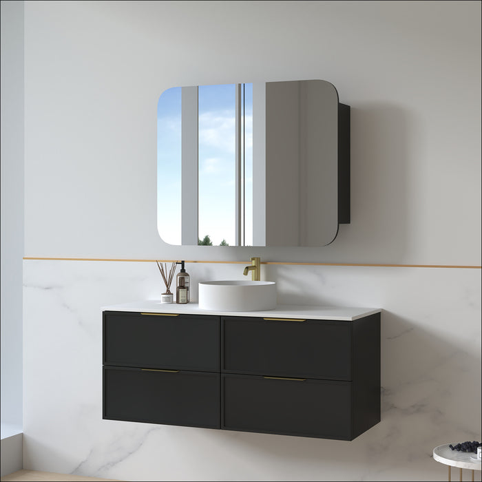 Ashford 1200mm Matte Black Shaker Wall Hung Vanity