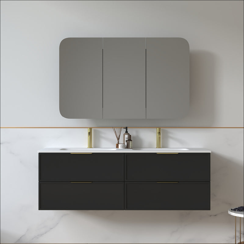 Ashford 1500mm Matte Black Shaker Wall Hung Vanity