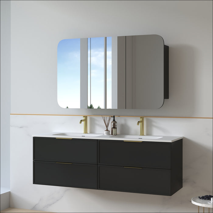 Ashford 1500mm Matte Black Shaker Wall Hung Vanity