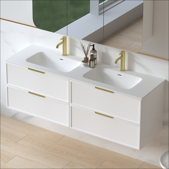 Ashford 1500mm Matte White Shaker Wall Hung Vanity