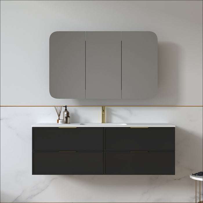 Ashford 1500mm Matte Black Shaker Wall Hung Vanity