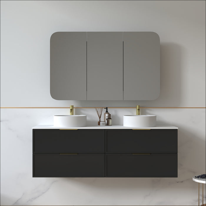 Ashford 1500mm Matte Black Shaker Wall Hung Vanity