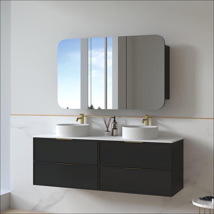 Ashford 1500mm Matte Black Shaker Wall Hung Vanity