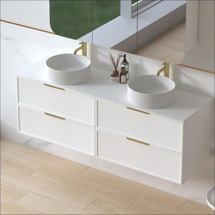 Ashford 1500mm Matte White Shaker Wall Hung Vanity