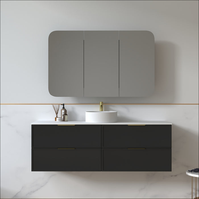 Ashford 1500mm Matte Black Shaker Wall Hung Vanity