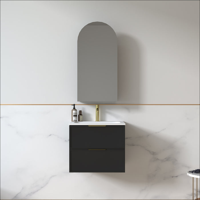 Ashford 600mm Matte Black Shaker Wall Hung Vanity