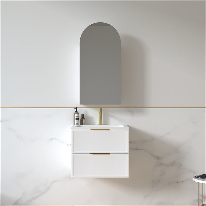 Ashford 600mm Matte White Shaker Wall Hung Vanity