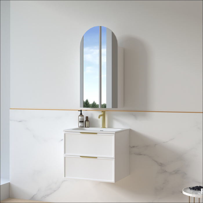 Ashford 600mm Matte White Shaker Wall Hung Vanity