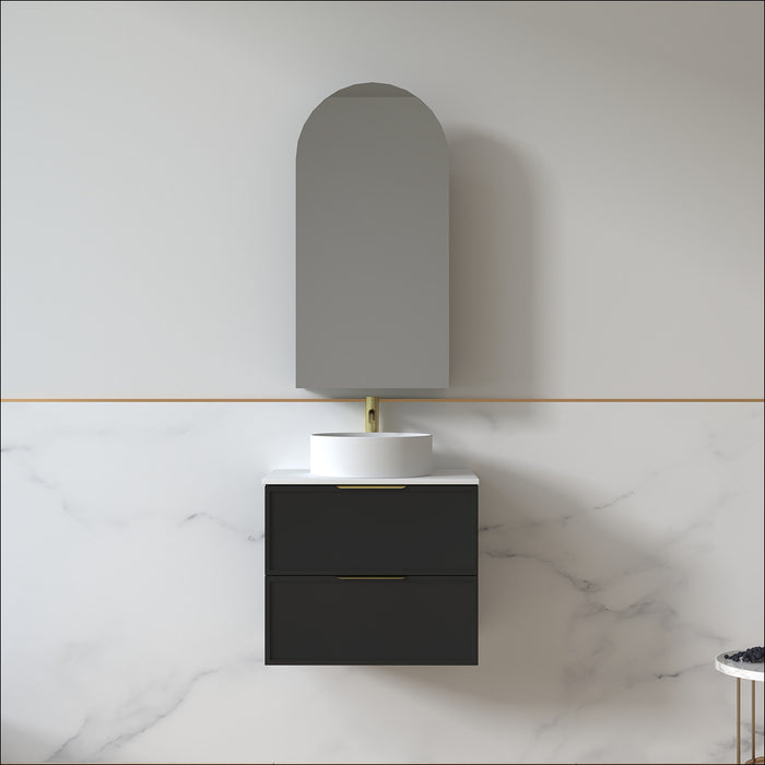 Ashford 600mm Matte Black Shaker Wall Hung Vanity