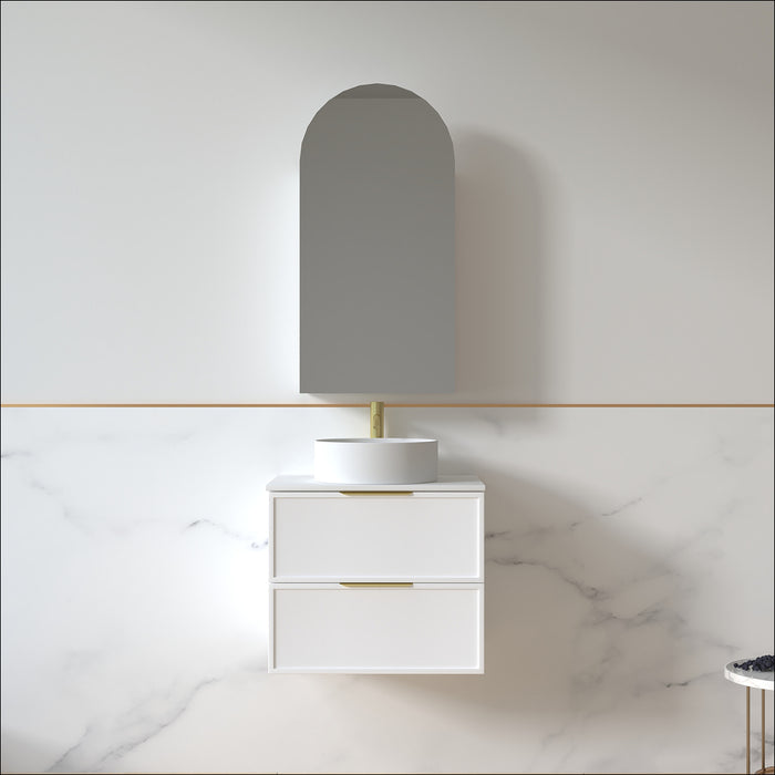 Ashford 600mm Matte White Shaker Wall Hung Vanity