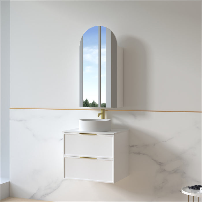 Ashford 600mm Matte White Shaker Wall Hung Vanity