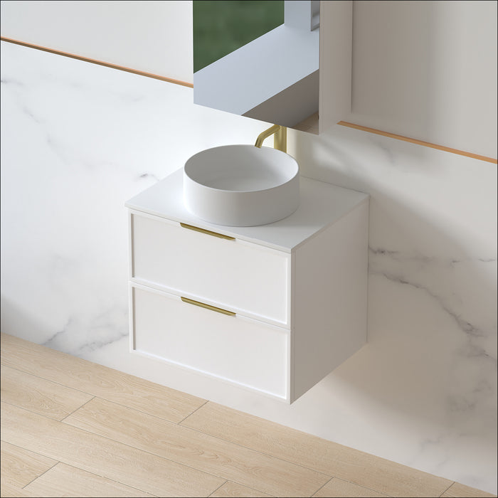 Ashford 600mm Matte White Shaker Wall Hung Vanity