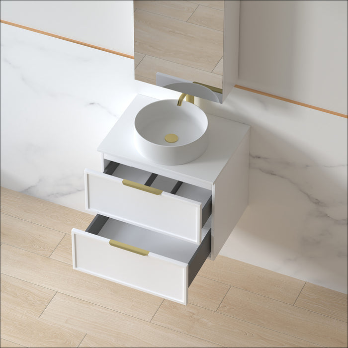 Ashford 600mm Matte White Shaker Wall Hung Vanity