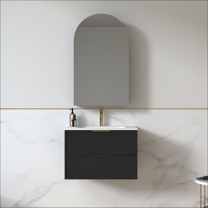 Ashford 750mm Matte Black Shaker Wall Hung Vanity