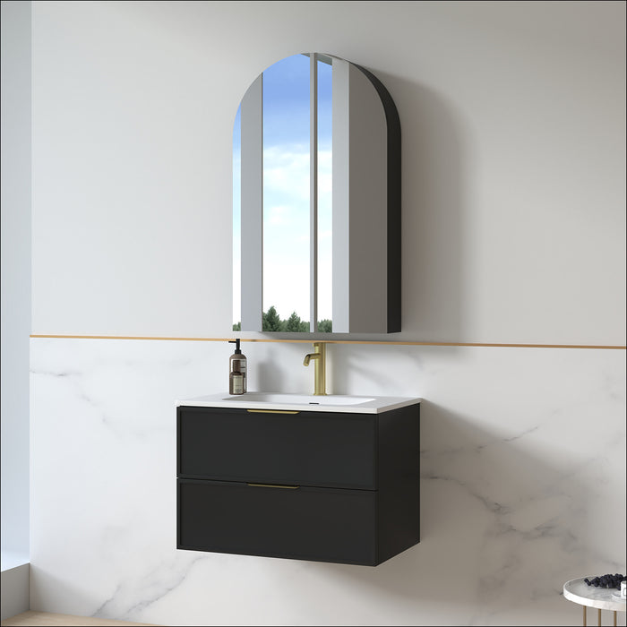 Ashford 750mm Matte Black Shaker Wall Hung Vanity