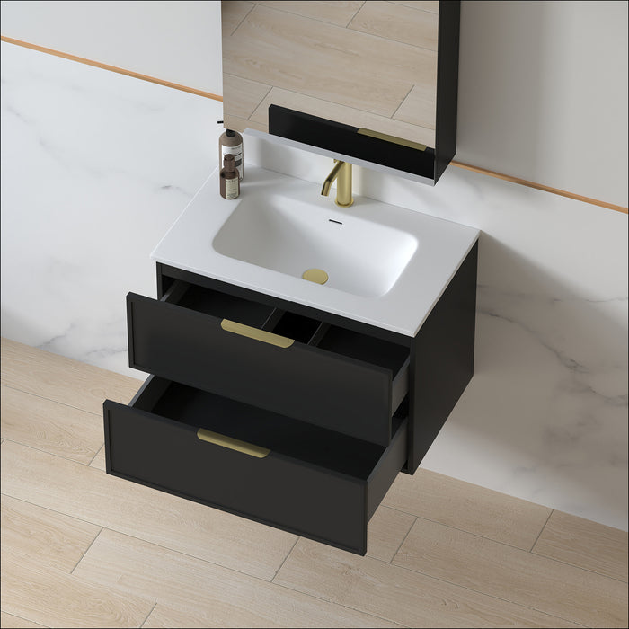 Ashford 750mm Matte Black Shaker Wall Hung Vanity