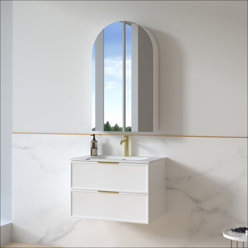 Ashford 750mm Matte White Shaker Wall Hung Vanity