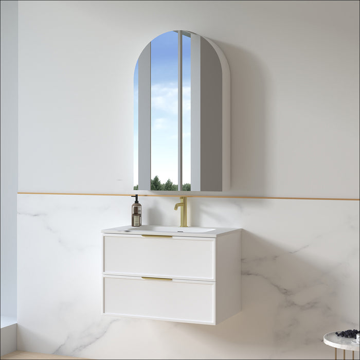 Ashford 750mm Matte White Shaker Wall Hung Vanity