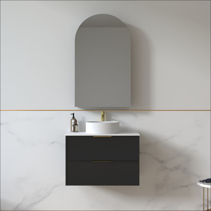 Ashford 750mm Matte Black Shaker Wall Hung Vanity