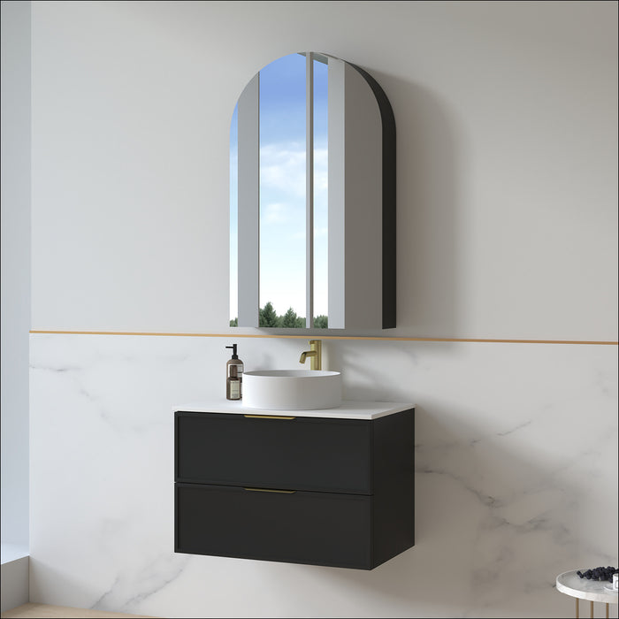 Ashford 750mm Matte Black Shaker Wall Hung Vanity