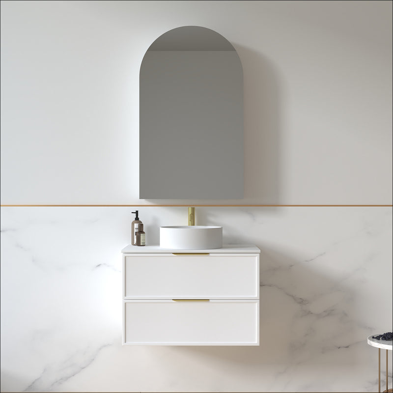 Ashford 750mm Matte White Shaker Wall Hung Vanity