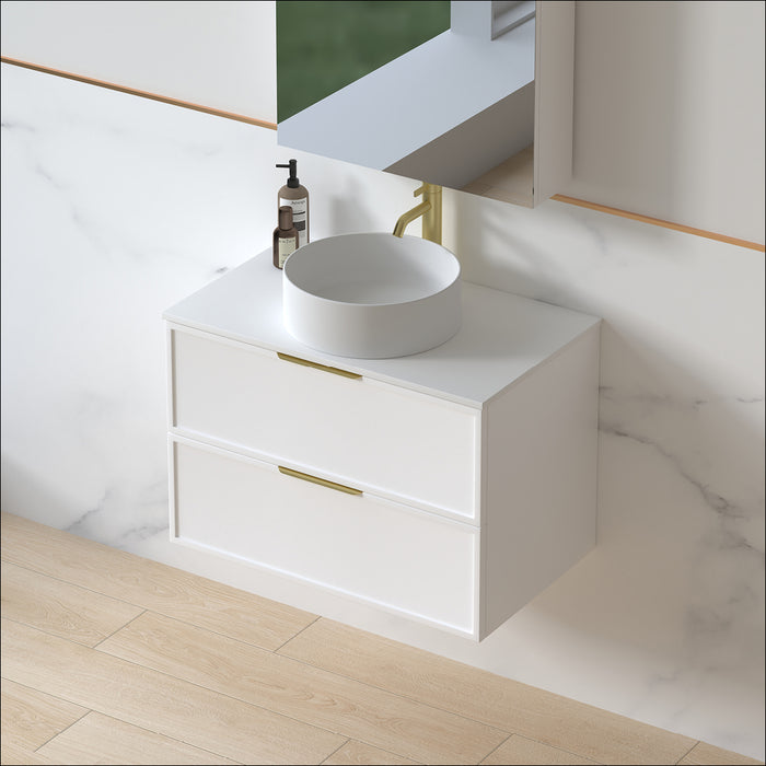 Ashford 750mm Matte White Shaker Wall Hung Vanity
