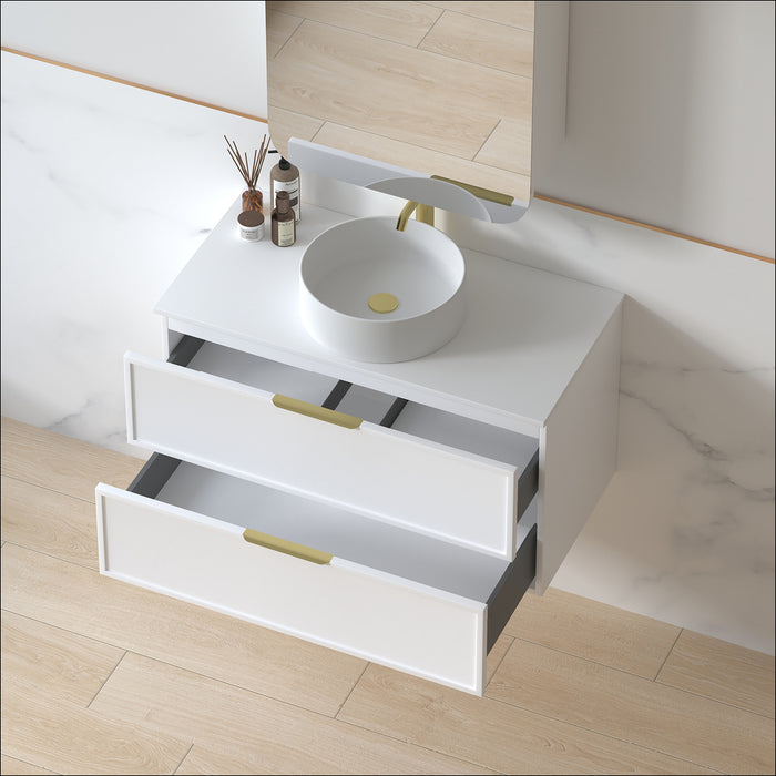 Ashford 900mm Matte White Shaker Wall Hung Vanity